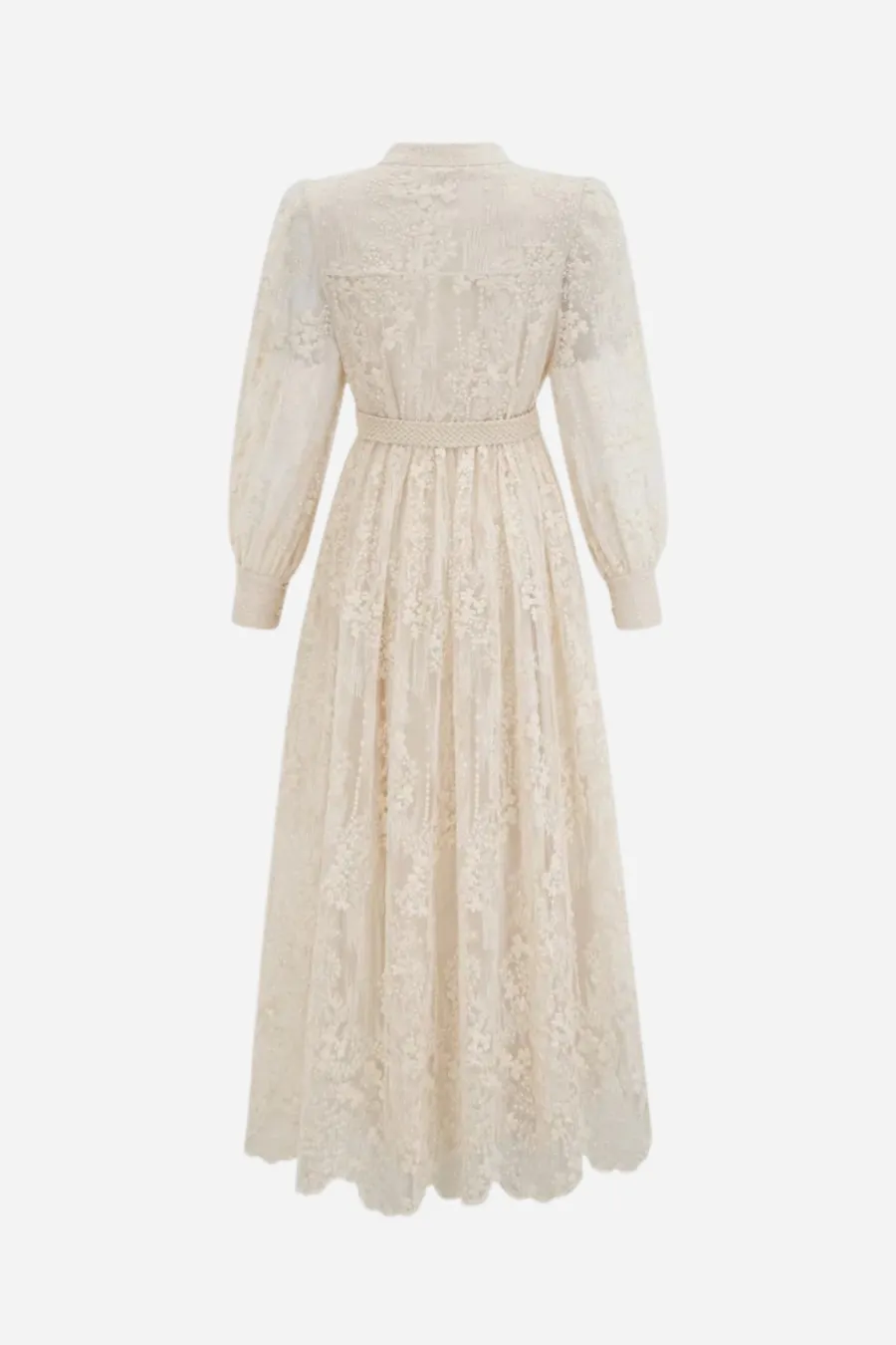 Modest Dresses: Madeline V-Neck Lace Embroidered Midi Dress | sunfere